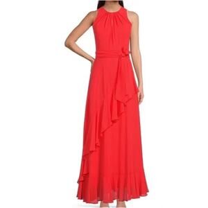 Alex Marie Colette Sleeveless Gown Dress Tropical Orange Plus Size 16W New Maxi